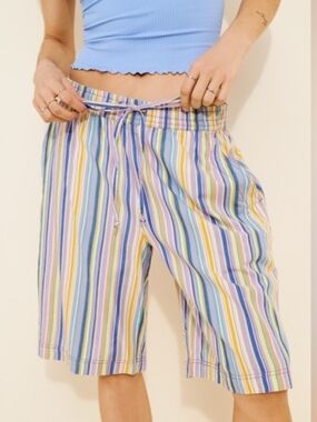 Saylor Poplin Striped Shorts Free People